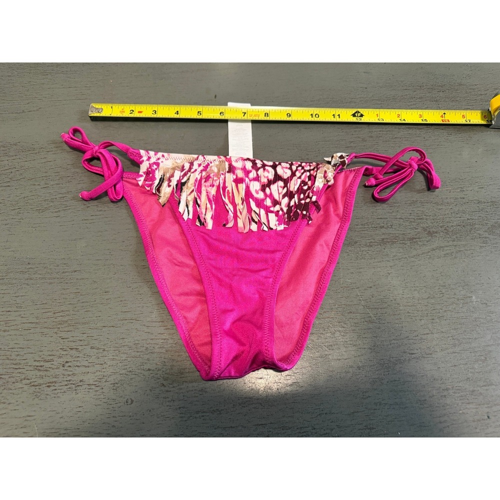 Yamamay for Miss Universe Pink Fringe Side Tie Bikini Bottom Medium